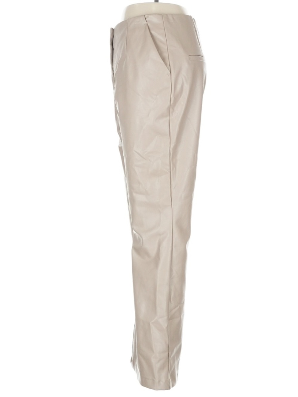 Abercrombie Curve Love Faux Leather Slim Flare Pants Taupe Beige High Rise 28S - Picture 8 of 8